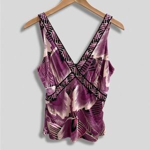 Elie Tahari Sleeveless Top Floral Pattern